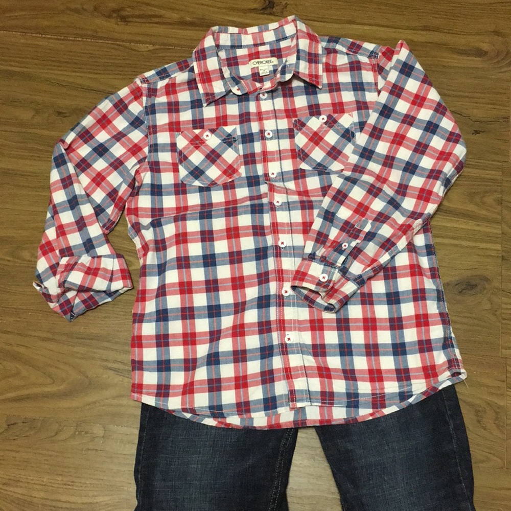 Boys Plaid Button Up
